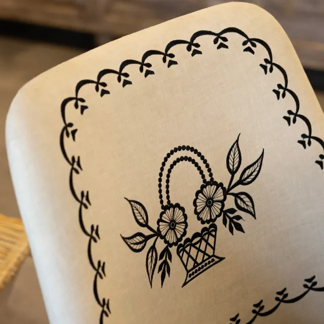 An embroidered chair