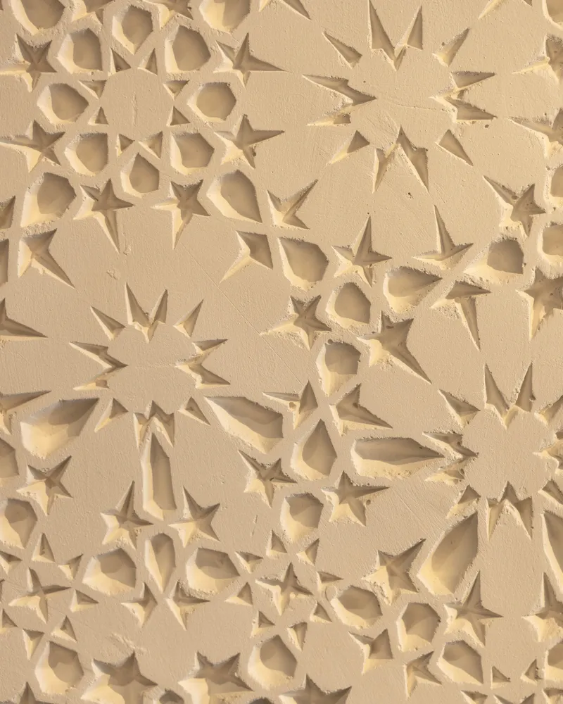 Carved gypsum stars